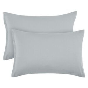 2 Pack Microfiber Pillowcases with Zipper Closure Light Grey Queen(20"x30")